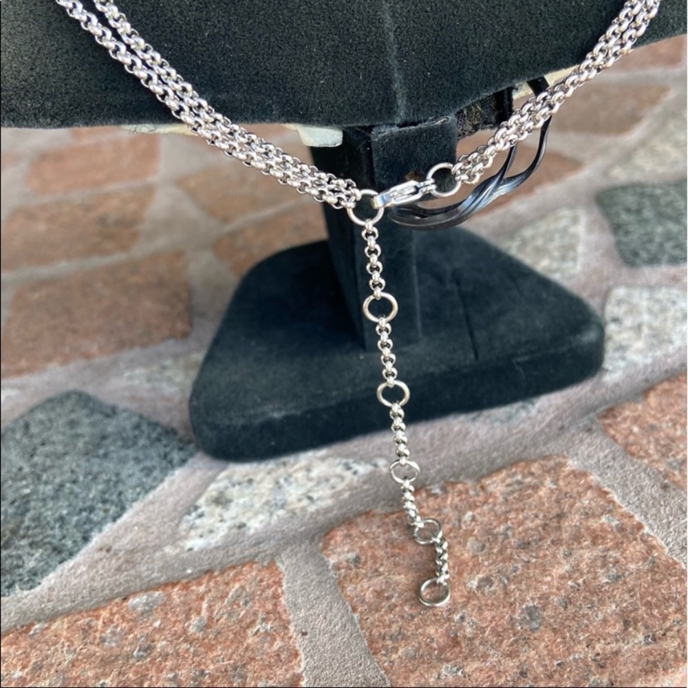 Stainless steel choker with blue iridescent opalite bullet charm boho goth - Picture 9 of 11